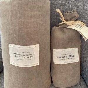 RH CK Stonewashed Belgian Linen Duvet & Kg Cases